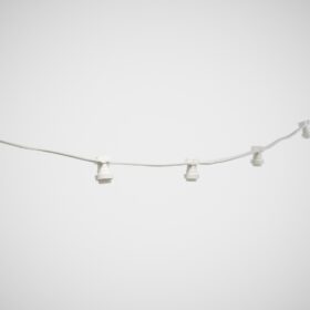 Lichterkette 5 Meter · Weißes Kabel · 15 Fassungen · Verbindbar · Ohne Lämpchen