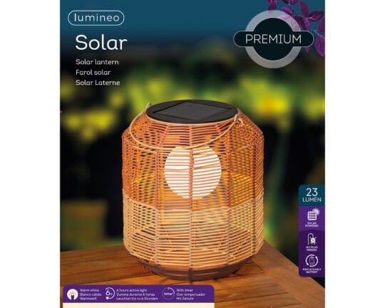 Steady Solar Laterne · Wicker braun · Ø24×H28cm · Für den Außenbereich – Bild 4