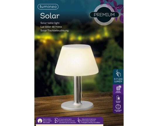 Steady Solar Tischlampe · Edelstahl weiß · Ø20×H27.8cm · Für den Außenbereich – Bild 4