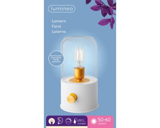 Steady LED Weiße Campinglampe · Warmweißes Licht · Kunststoff · Ø11×H20cm – Bild 3