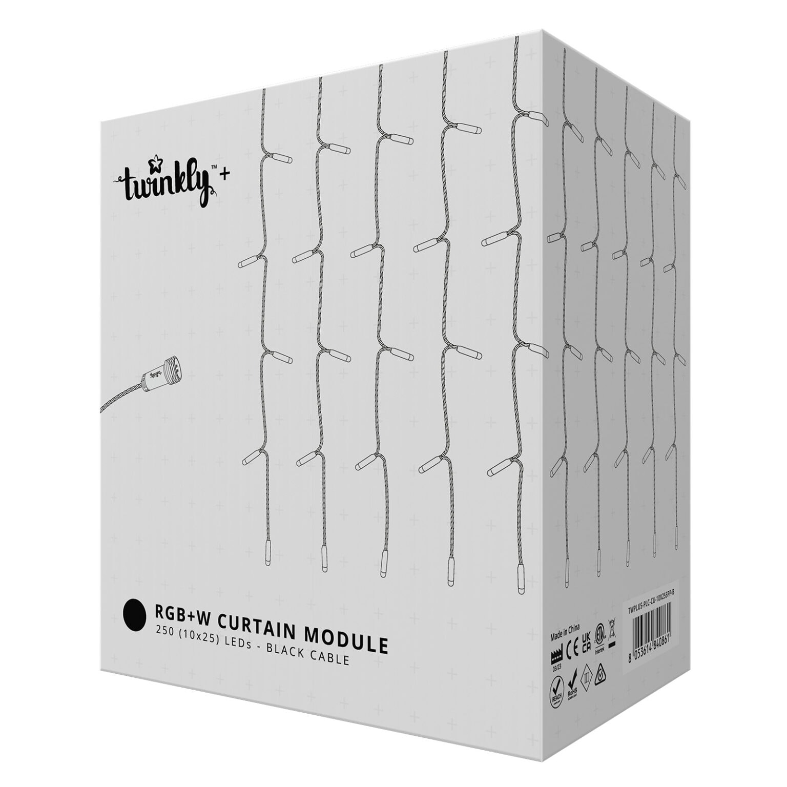 Twinkly Plus Curtain 10x25 LED IP65 TWPLUS-PLC-CU-10x25SPP-B 8053614840861 Verpakking