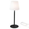 Steady LED schwarze Tischlampe · Warmweißes Licht · PE · Ø15×H40cm · Für den Außenbereich