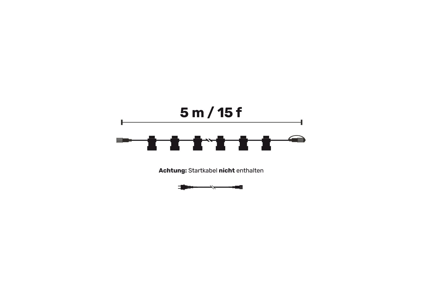 Lichterkette 5 Meter 15 Lämpchen verbindbar