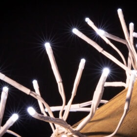 Cluster-Beleuchtung weißes Kabel