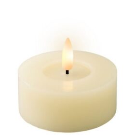 Steady LED Cremefarbenes Teelicht · Warmweißes Licht · Wachs · Ø7×H6cm