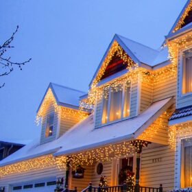 Dachrinne Weihnachtsbeleuchtung