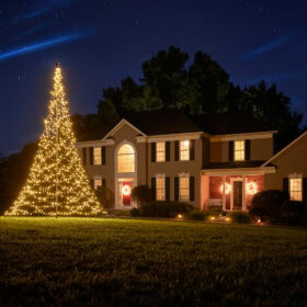 Fairybell 6 Meter 1200 LED Fahnenmast Weihnachtsbaum außen