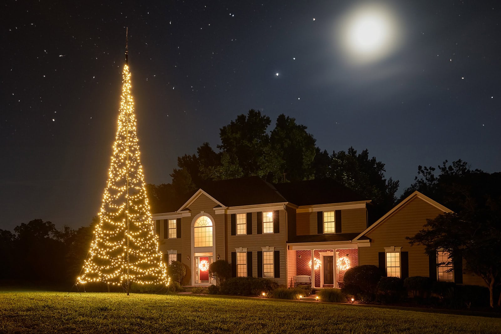 fairybell 8 meter 1500 leds twinkle fahnenmast weihnachtsbaum