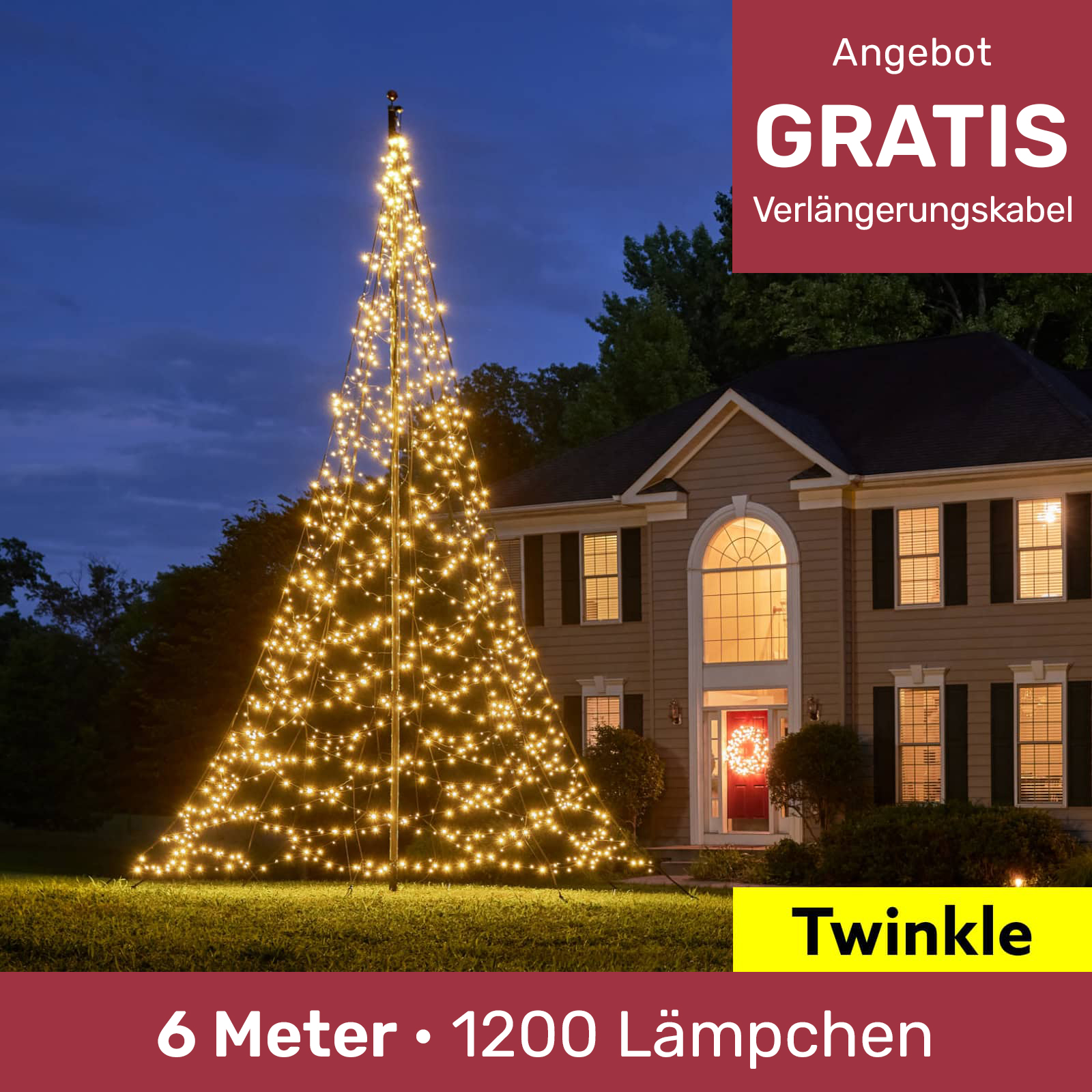 Fairybell Fahnenmast Weihnachtsbaum außen Twinkle FANL-600-1200-02-EU 8718781474270