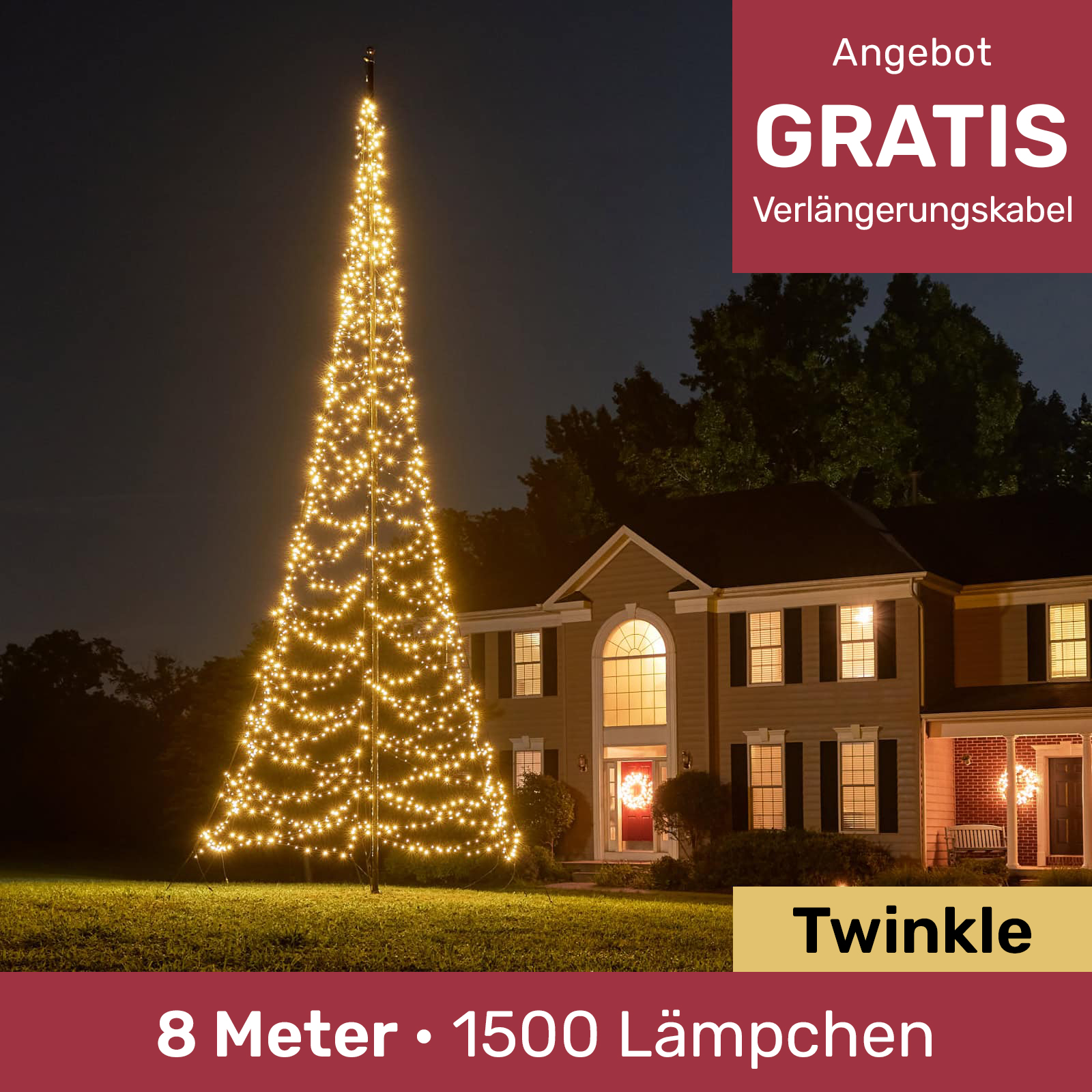 fairybell fahnenmast weihnachtsbaum für draussen twinkle FANL-800-1500-03-EU 8718781474317