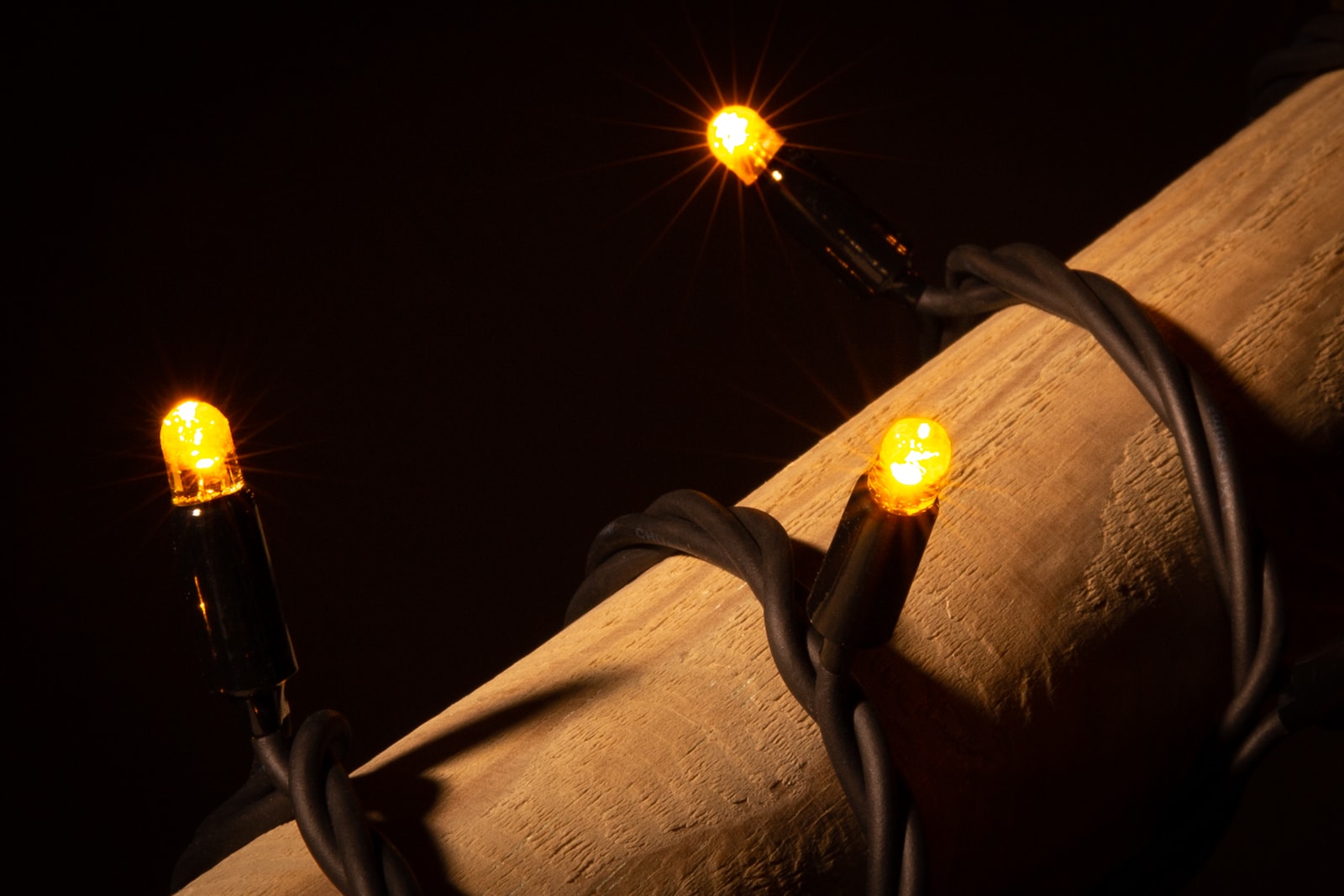 gelbe Weihnachtsbeleuchtung