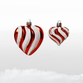 herzchen liebe liebe weihnachtsanhänger rot weiß streifen vintage ornamente