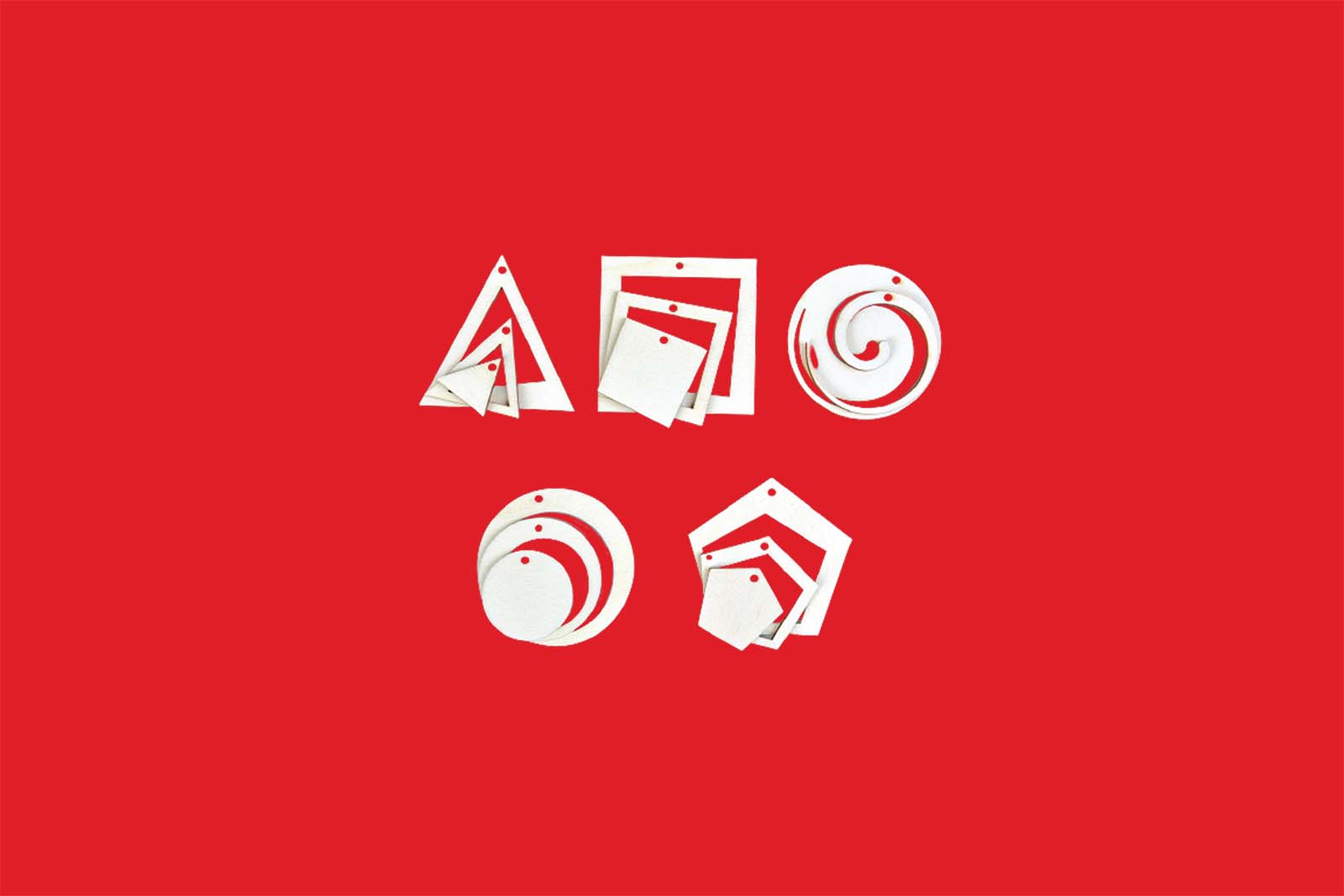 hölzerne geo weihnachtsanhänger spira