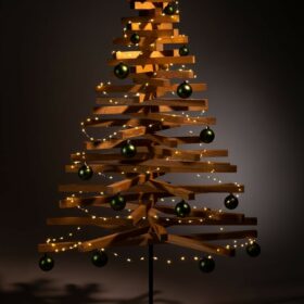 Holz Weihnachtsbaum Dekoration Weihnachtskugeln Grün