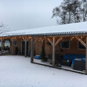 Eiszapfen Weihnachtsbeleuchtung Veranda