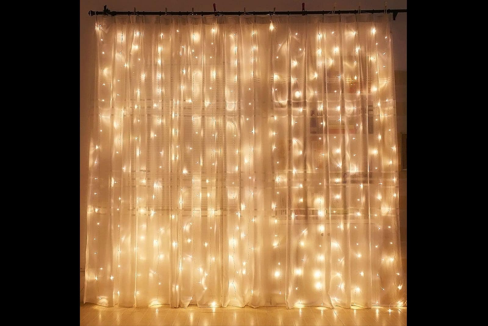 Weihnachts Lichtervorhang innen