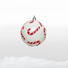 Weihnachtskugel Weihnachten Zuckerstange weiß rot Weihnachtsbaumschmuck