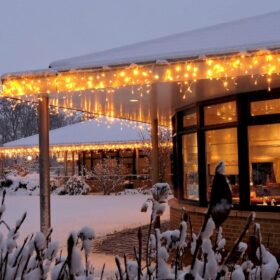 Weihnachtsbeleuchtung Traufe