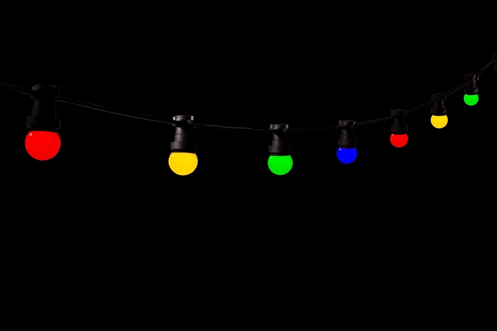 LED Partylichterkette 20 farbige Lampen