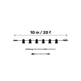 10 Meter Verbindbares Lampenkabel 20 Armaturen