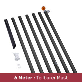 teilbarer Fahnenmast 6 Meter schwarz fairybell