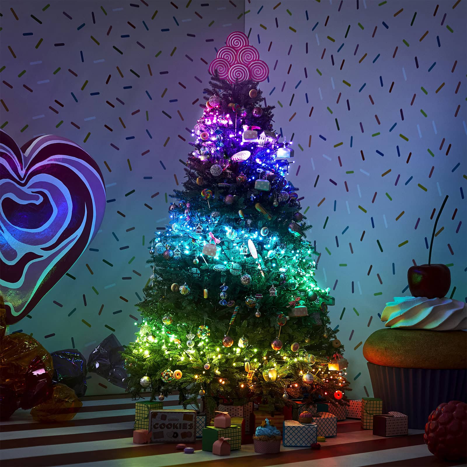 twinkly weihnachtsbaumbeleuchtung farbig