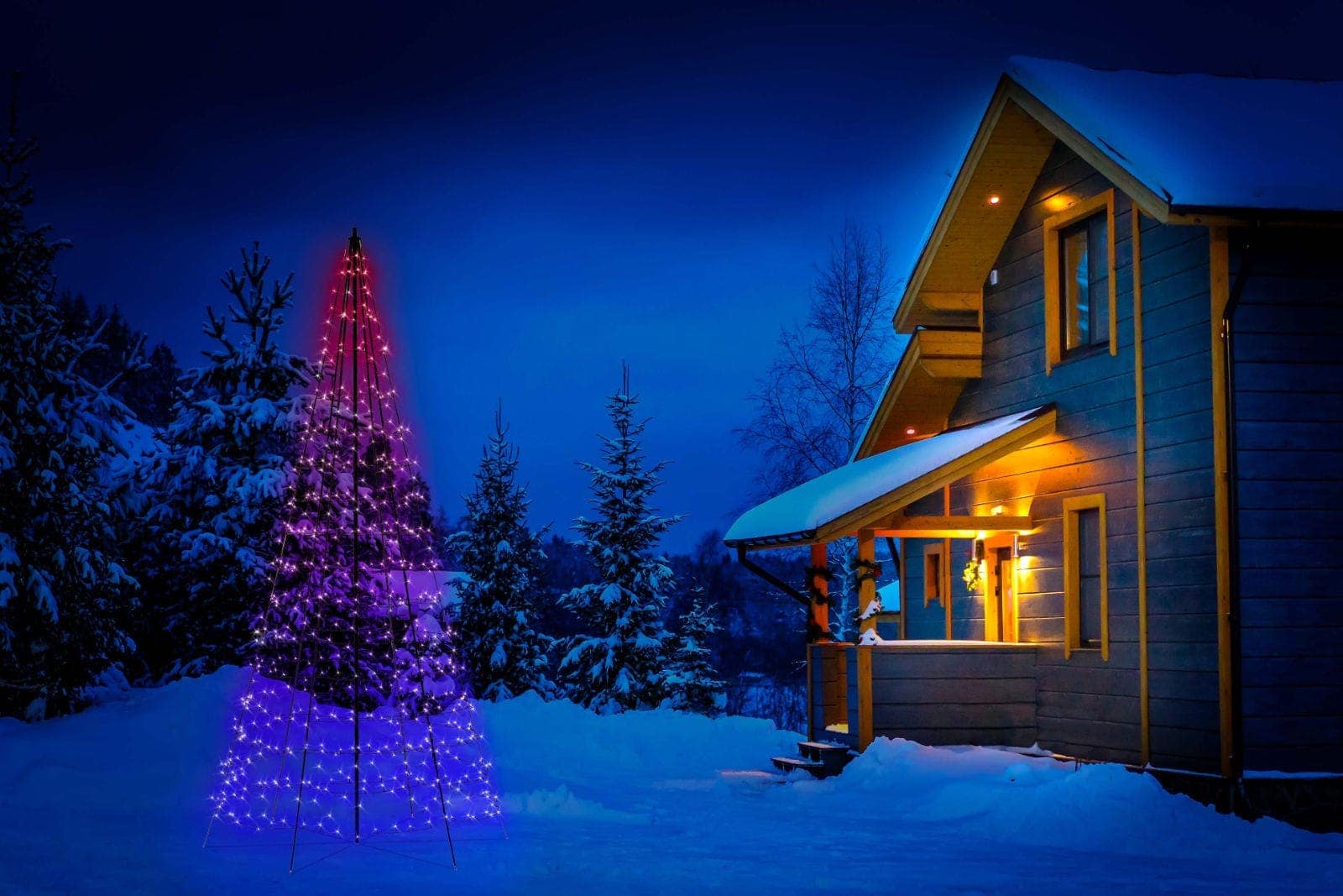 Fahnenmast Weihnachtsbaum Twinkly