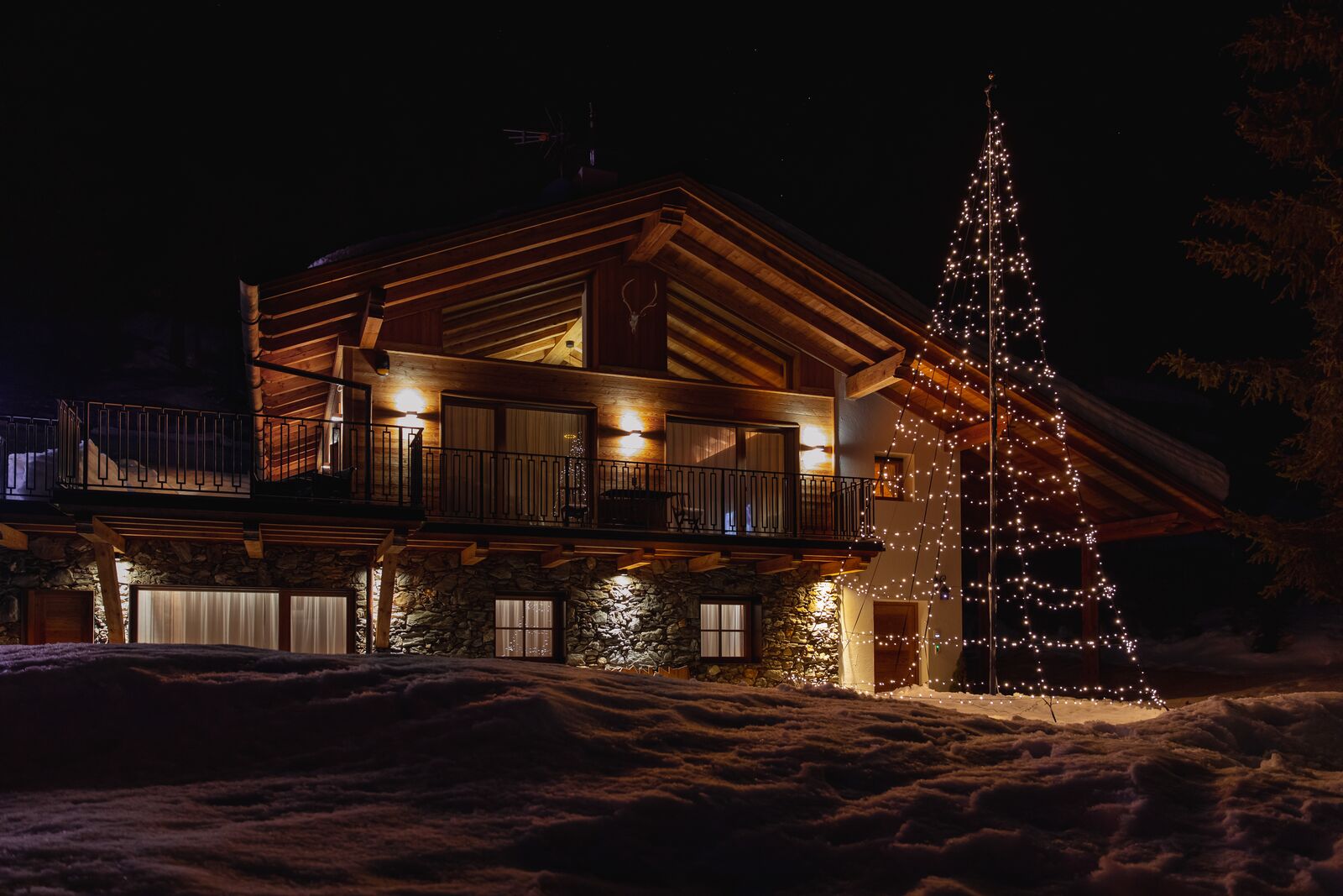 Fahnenmast Weihnachtsbaum Twinkly