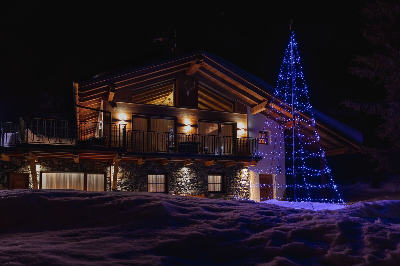 Fahnenmast Weihnachtsbeleuchtung Twinkly