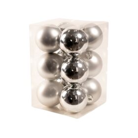 silberne Weihnachtskugeln